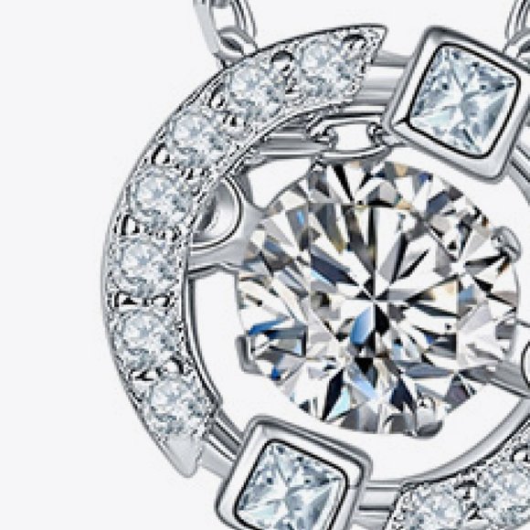 Moissanite Pendant Chain-Link Necklace For Women - Picture 3 of 4